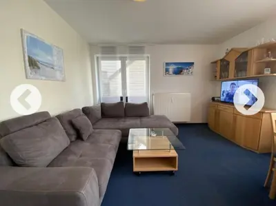 Ein Sitzbereich in der Unterkunft Villa Döser Strand Wohnung 5
