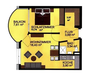 Grundriss der Unterkunft H&P Touristik - Residenz Hohe Lith 12
