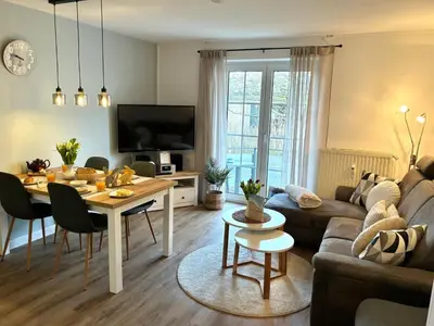 Ein Sitzbereich in der Unterkunft Residenz Steinmarne Cuxhaven 3