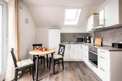 Küche/Küchenzeile in der Unterkunft Haus Küstenstern Wohnung 3