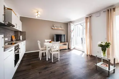 Küche/Küchenzeile in der Unterkunft Haus Küstenstern Wohnung 4