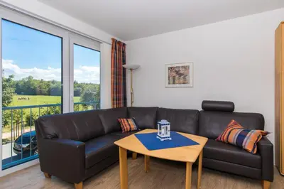 Ein Sitzbereich in der Unterkunft Quartier Hohe Geest 7