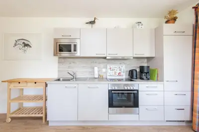 Küche/Küchenzeile in der Unterkunft Quartier Hohe Geest 7