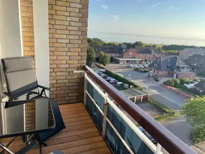 Ein Balkon oder eine Terrasse in der Unterkunft Deichliebe