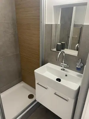 Ein Badezimmer in der Unterkunft Deichliebe