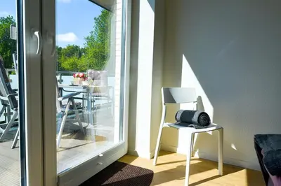 Ein Sitzbereich in der Unterkunft Haus Hohe Geest HG05