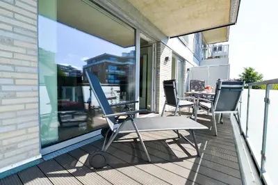 Ein Balkon oder eine Terrasse in der Unterkunft Haus Hohe Geest HG05