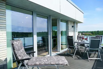 Ein Balkon oder eine Terrasse in der Unterkunft Haus Hohe Geest HG25