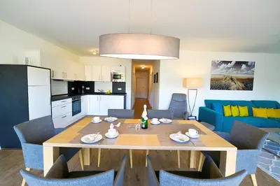 Küche/Küchenzeile in der Unterkunft Haus Hohe Geest HG27