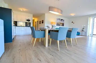 Küche/Küchenzeile in der Unterkunft Haus Hohe Geest HG27