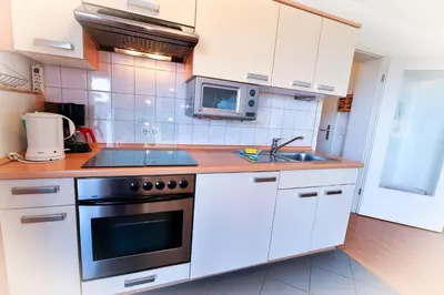 Küche/Küchenzeile in der Unterkunft Haus Nordseebrandung NA34
