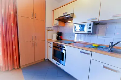 Küche/Küchenzeile in der Unterkunft Haus Nordseebrandung NA34