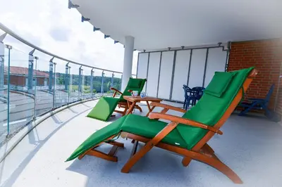Ein Balkon oder eine Terrasse in der Unterkunft Haus Nordseebrandung NA44