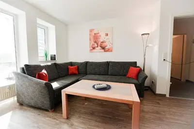 Ein Sitzbereich in der Unterkunft Haus Nordseebrandung NB16