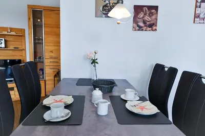 Küche/Küchenzeile in der Unterkunft Haus Nordseebrandung NB16