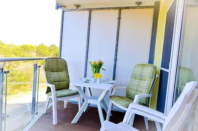 Ein Balkon oder eine Terrasse in der Unterkunft Haus Nordseebrandung NB42