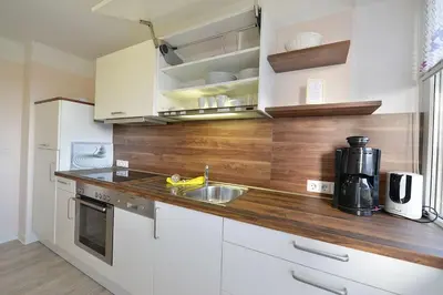 Küche/Küchenzeile in der Unterkunft Haus Nordseebrandung ND41