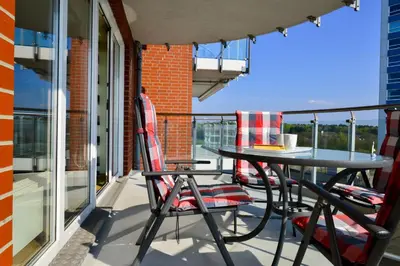 Ein Balkon oder eine Terrasse in der Unterkunft Haus Nordseebrandung ND44