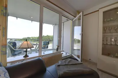 Ein Sitzbereich in der Unterkunft Haus Nordseebrandung NC21