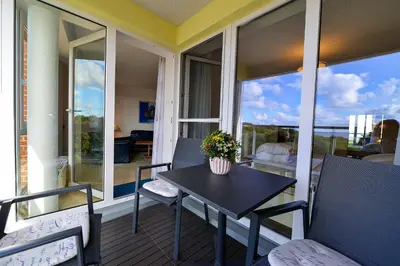 Ein Balkon oder eine Terrasse in der Unterkunft Haus Nordseebrandung NC53