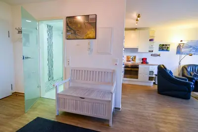 Ein Sitzbereich in der Unterkunft Haus Nordseebrandung NC64