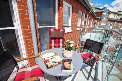 Ein Balkon oder eine Terrasse in der Unterkunft Haus Nordseebrandung NC65