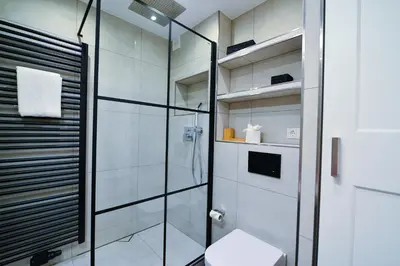 Ein Badezimmer in der Unterkunft Strandhochhaus SHC2