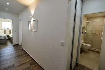 Ein Badezimmer in der Unterkunft Strandhochhaus SB13