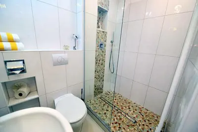 Ein Badezimmer in der Unterkunft Strandhochhaus SD11