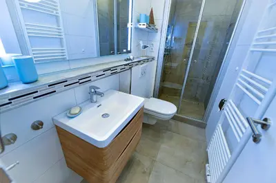 Ein Badezimmer in der Unterkunft Strandhochhaus SHB3