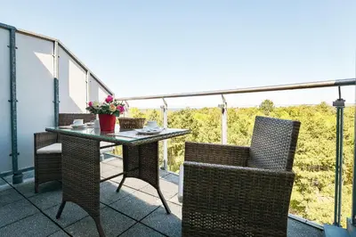 Ein Balkon oder eine Terrasse in der Unterkunft Haus Nordseebrandung NB71