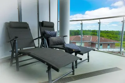 Ein Balkon oder eine Terrasse in der Unterkunft Haus Nordseebrandung NA55