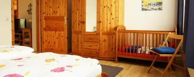 Ein Bett oder Betten in einem Zimmer der Unterkunft Achtern Diek