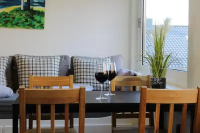 Ein Sitzbereich in der Unterkunft Ferienwohnung Krohn Cuxhaven