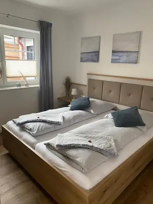 Ein Bett oder Betten in einem Zimmer der Unterkunft Kleine Hafenperle Büsum