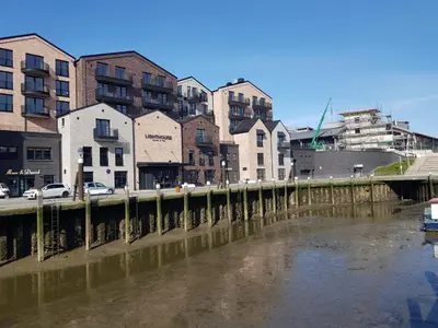 Blick auf einen Fluss in der Nähe der Ferienwohnung