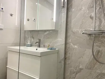 Ein Badezimmer in der Unterkunft Meeresbrandung 37