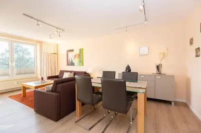 Ein Sitzbereich in der Unterkunft Kurpark-Residenz Kurpark-Residenz App 105