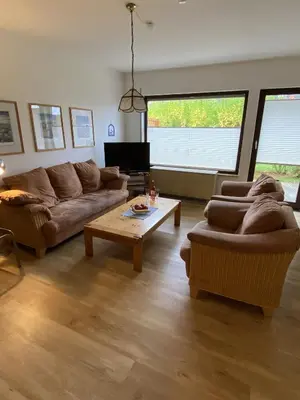 Ein Sitzbereich in der Unterkunft Hus Waterkant