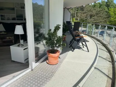 Ein Balkon oder eine Terrasse in der Unterkunft Nordseebrandung A1 5