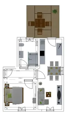Grundriss der Unterkunft Duhner Strand Whg 2