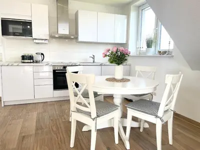 Küche/Küchenzeile in der Unterkunft Duhner Strand Whg 5