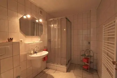 Ein Badezimmer in der Unterkunft Ferienhof Schoof No4