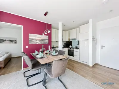 Küche/Küchenzeile in der Unterkunft Residenz Hohe Lith Duhnen Wohnung 33 Haus 3