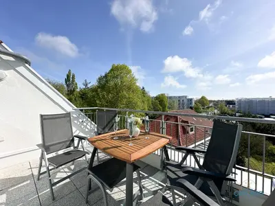 Ein Balkon oder eine Terrasse in der Unterkunft Residenz Hohe Lith Duhnen Wohnung 33 Haus 3
