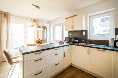 Küche/Küchenzeile in der Unterkunft Haus Küstenstern Wohnung 1