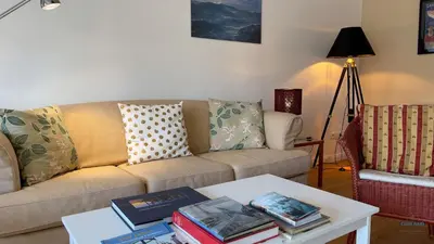 Ein Sitzbereich in der Unterkunft Ferienhaus James