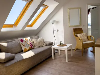 Ein Sitzbereich in der Unterkunft Haus Kirsten Haus Kirsten FeWo 5