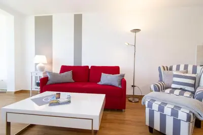 Ein Sitzbereich in der Unterkunft Kurpark-Residenz 142