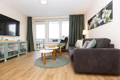 Ein Sitzbereich in der Unterkunft Kurpark-Residenz 113